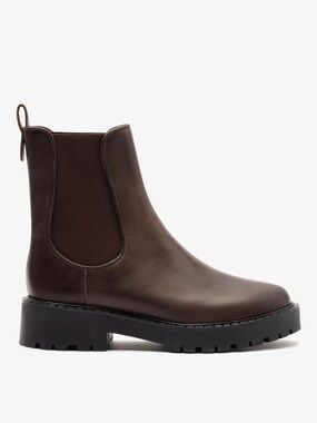Larroude Sancha Women’s Brown Chelsea Lug Sole Boot